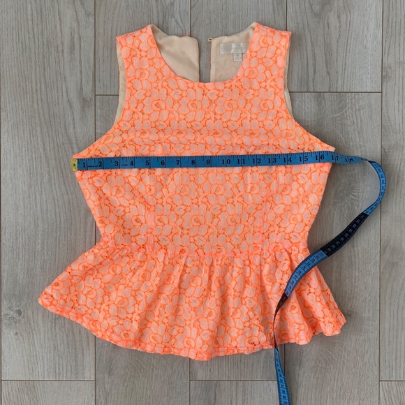 Bright Orange Sleeeveless Lace Top - Picture 6 of 7